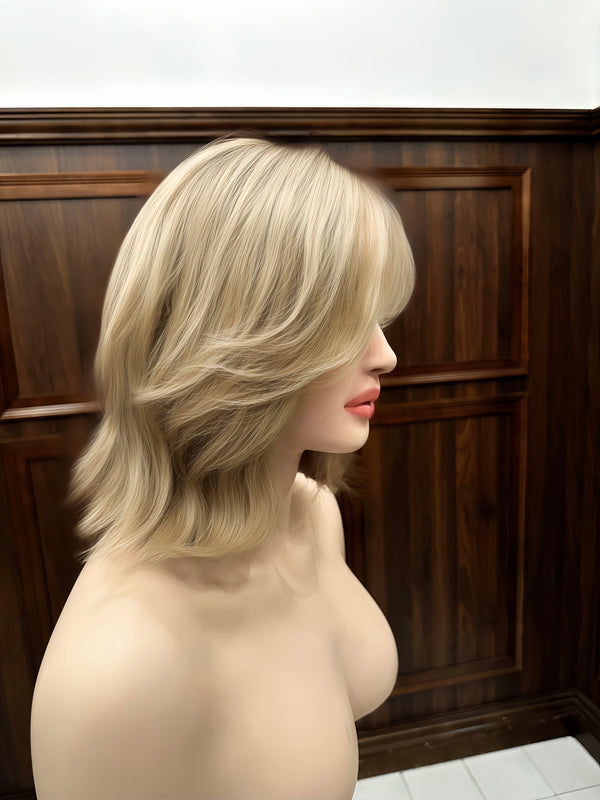 Dawn Short Lace Wig Blonde Human Hair for Hair Loss