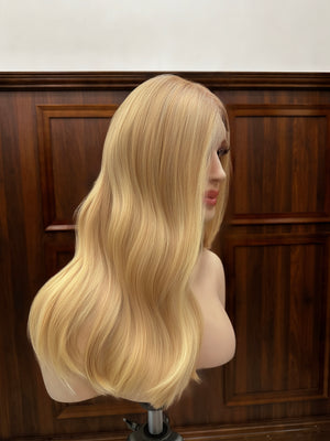 Laura Glueless Lace Wig Pink Blonde Human Hair